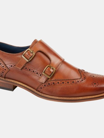 Roamers Mens Leather Double Monk Strap Brogues Shoes product