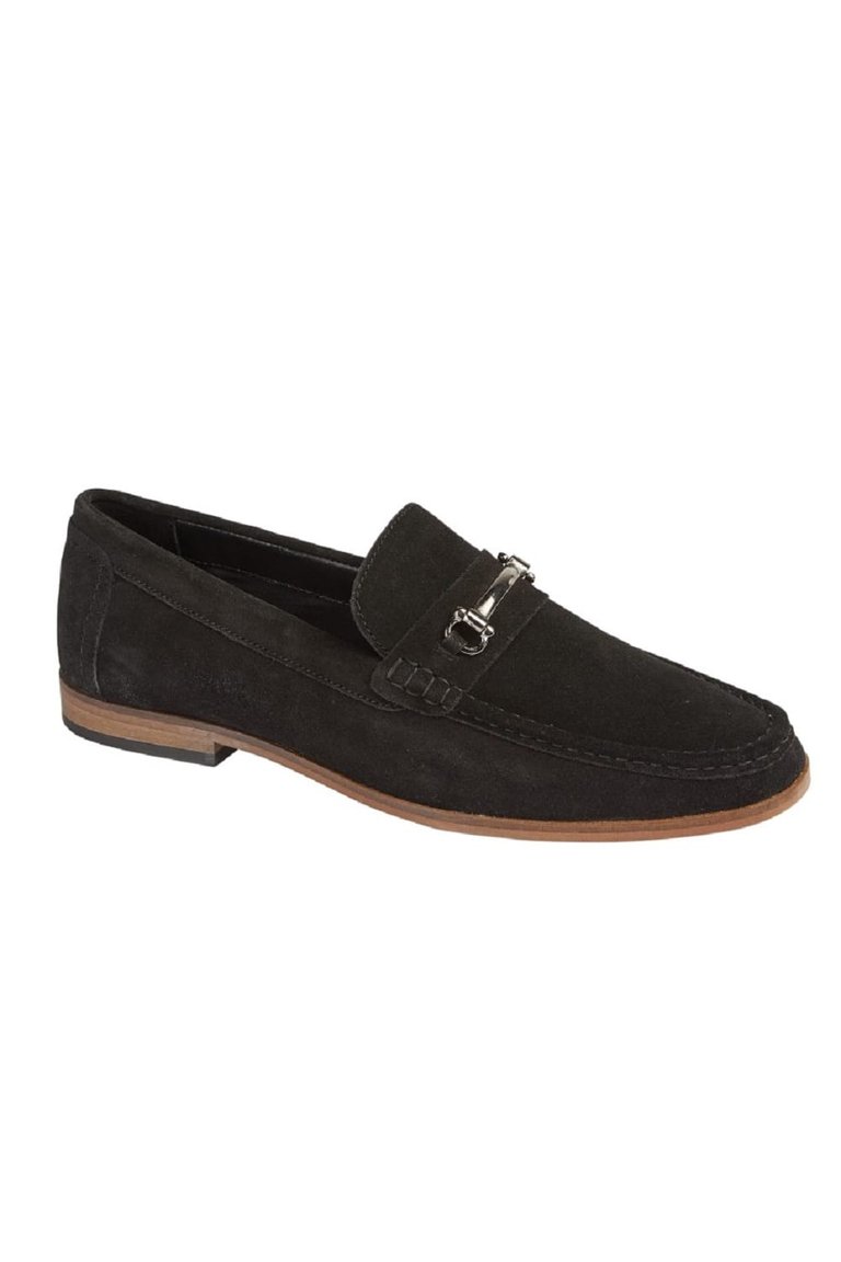 Mens Leather Espadrilles - Black - Black