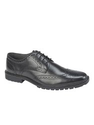 Mens Leather Gibson Shoes - Black