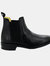 Mens Leather Gusset Boots - Black