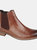 Mens Leather Gusset Boots - Brown - Brown