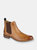 Mens Leather Gusset Boots (Tan)