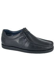 Mens Leather Loafers - Black - Black