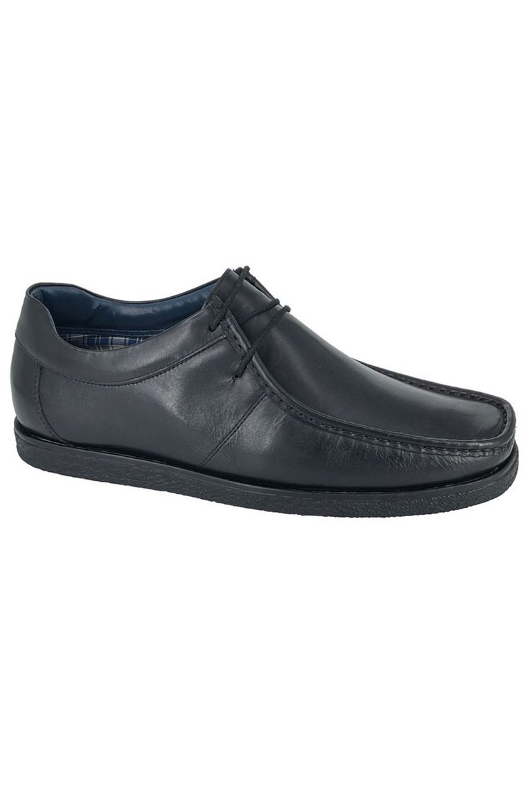 Mens Leather Loafers - Black - Black