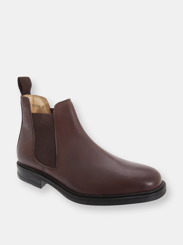 Mens Leather Quarter Lining Gusset Dealer Boots (Brown) - Brown