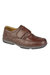 Mens Leather Wide Fit Touch Fastening Casual Shoes - Brown - Brown