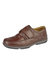 Mens Leather Wide Fit Touch Fastening Casual Shoes - Brown
