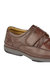 Mens Leather Wide Fit Touch Fastening Casual Shoes - Brown