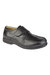 Mens Leather XXX Extra Wide Touch Fastening Casual Shoe - Black