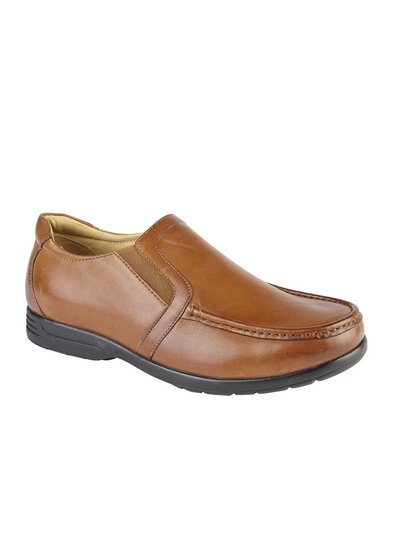 Roamers Mens Leather XXX Extra Wide Twin Gusset Casual Shoe - Tan product