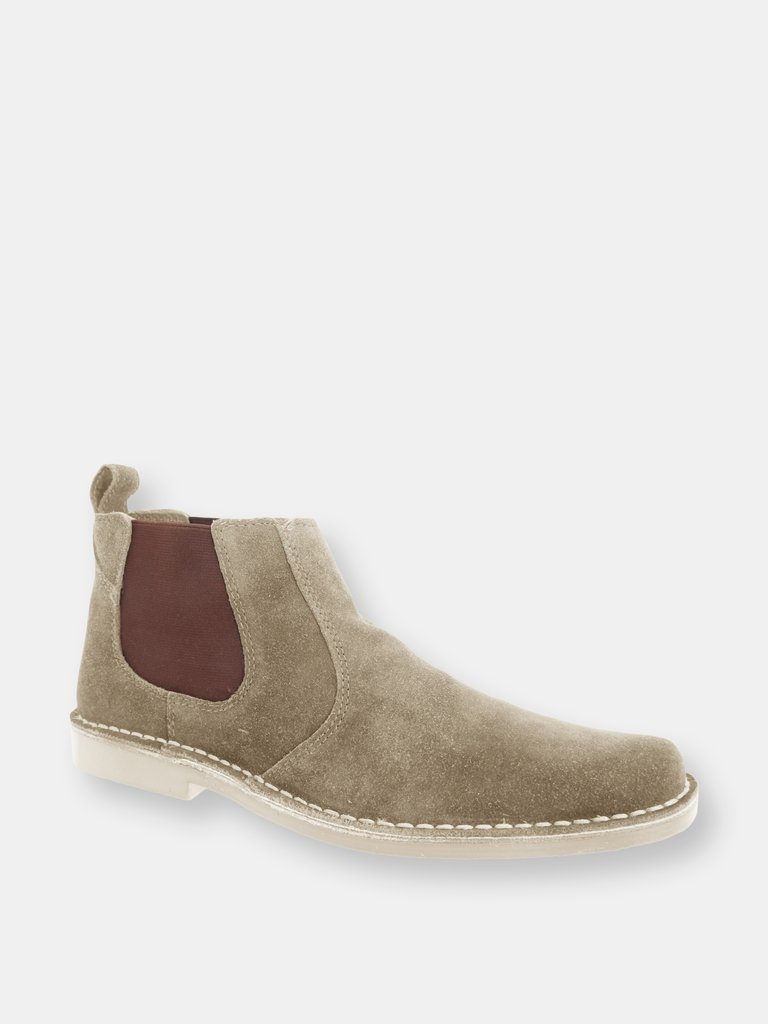 Mens Real Suede Classic Desert Boots - Taupe - Taupe