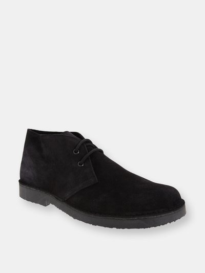 Roamers Mens Real Suede Round Toe Unlined Desert Boots (Black) product