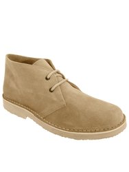 Mens Real Suede Round Toe Unlined Desert Boots - Camel - Camel