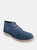 Mens Real Suede Round Toe Unlined Desert Boots (Navy) - Navy