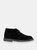 Mens Real Suede Unlined Desert Boots (Black)