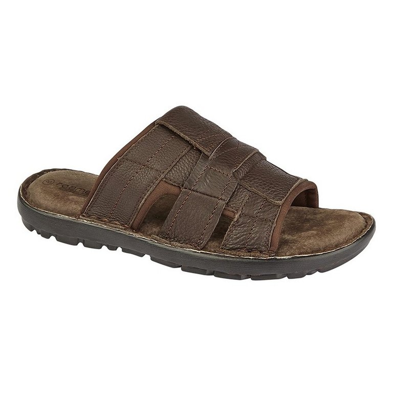 Mens Slip On Mule Sandals - Brown - Brown