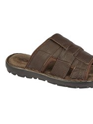 Mens Slip On Mule Sandals - Brown - Brown