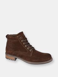 Mens Suede Ankle Boots - Brown - Brown