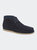 Mens Suede Ankle Boots - Navy Blue - Navy Blue