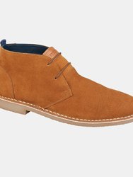 Mens Suede Desert Boots - Tan - Tan