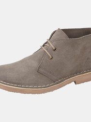 Mens Suede Leather Round Toe Desert Boot