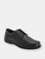 Mens Super Soft Leather 4 Eye Lightweight Tie Shoes - Black