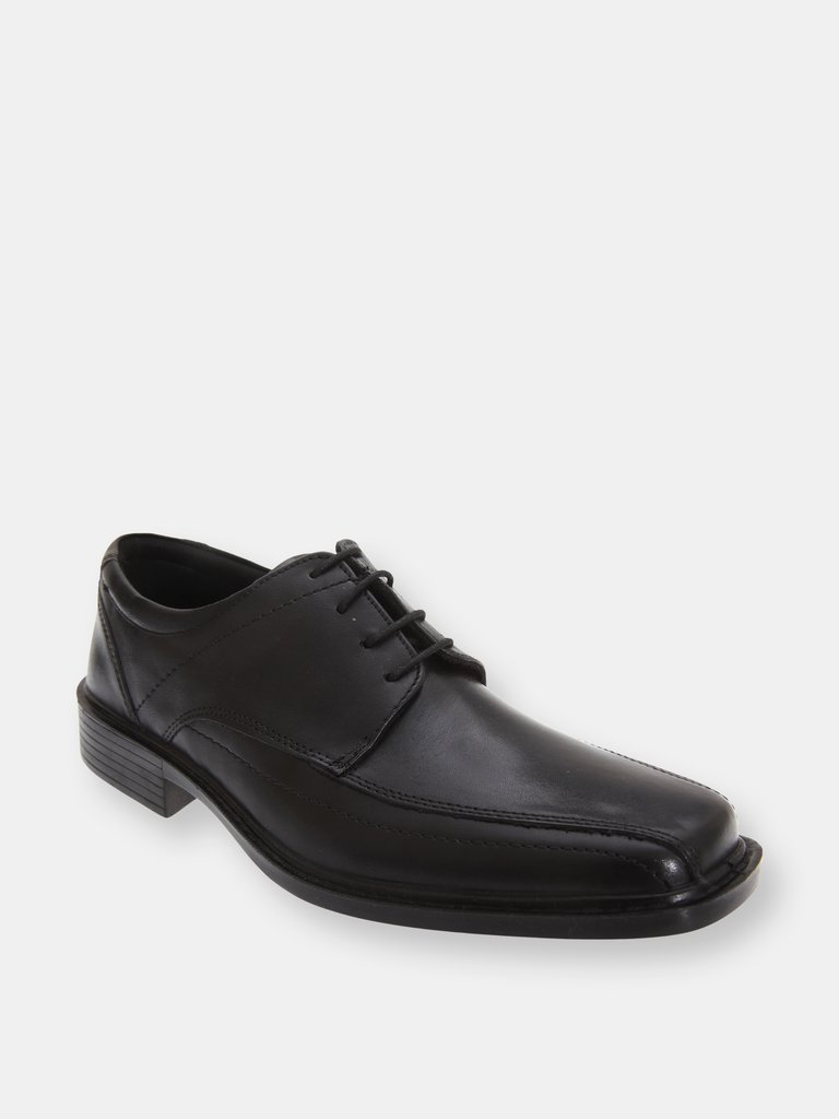 Mens Superlite Lace-Up Leather Shoes (Black) - Black