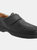 Mens Superlite Wide Fit Touch Fastening Leather Shoes - Black - Black