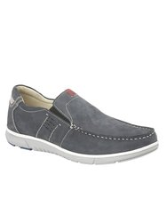 Mens Twin Gusset Panel Casual Shoes - Navy - Navy