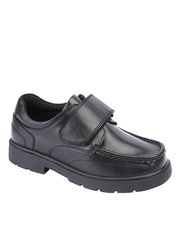 Roamers Boys Touch Fastening Boat Shoe (Black) - Black