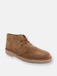 Roamers Mens Real Suede Unlined Desert Boots (Sand) - Sand