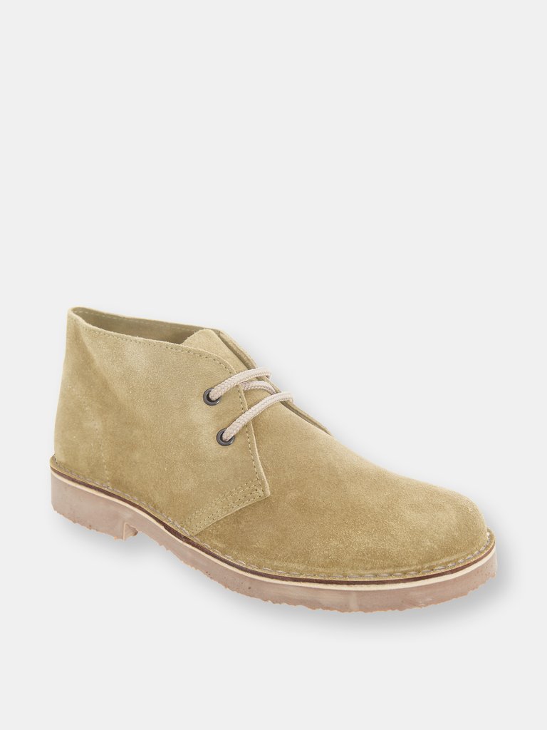 Womens/Ladies Real Suede Round Toe Unlined Desert Boots - Camel - Camel