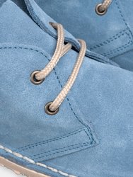 Womens/Ladies Real Suede Unlined Desert Boots - Denim Blue