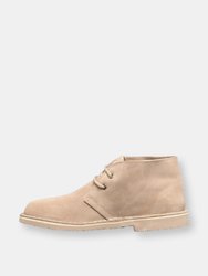 Womens/Ladies Real Suede Unlined Desert Boots (Light Taupe)