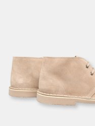 Womens/Ladies Real Suede Unlined Desert Boots (Light Taupe)