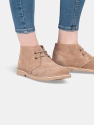 Womens/Ladies Real Suede Unlined Desert Boots (Light Taupe)