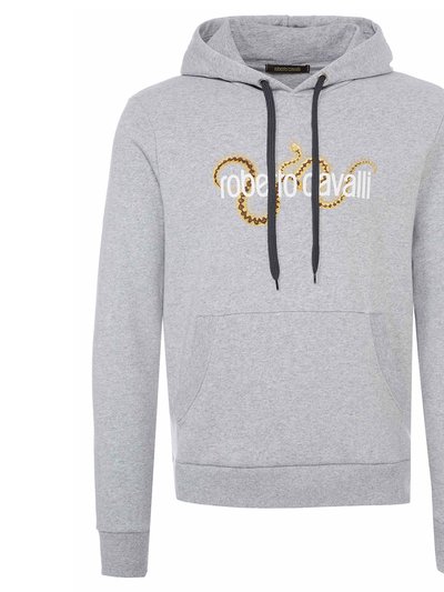 Roberto Cavalli Men's Gray Cotton Logo Hoodie product