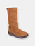 Sugardaddy Womens/Ladies Leather Pull On Boot (Chestnut)