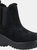 Womens/Ladies Frost Suede Ankle Boots - Black
