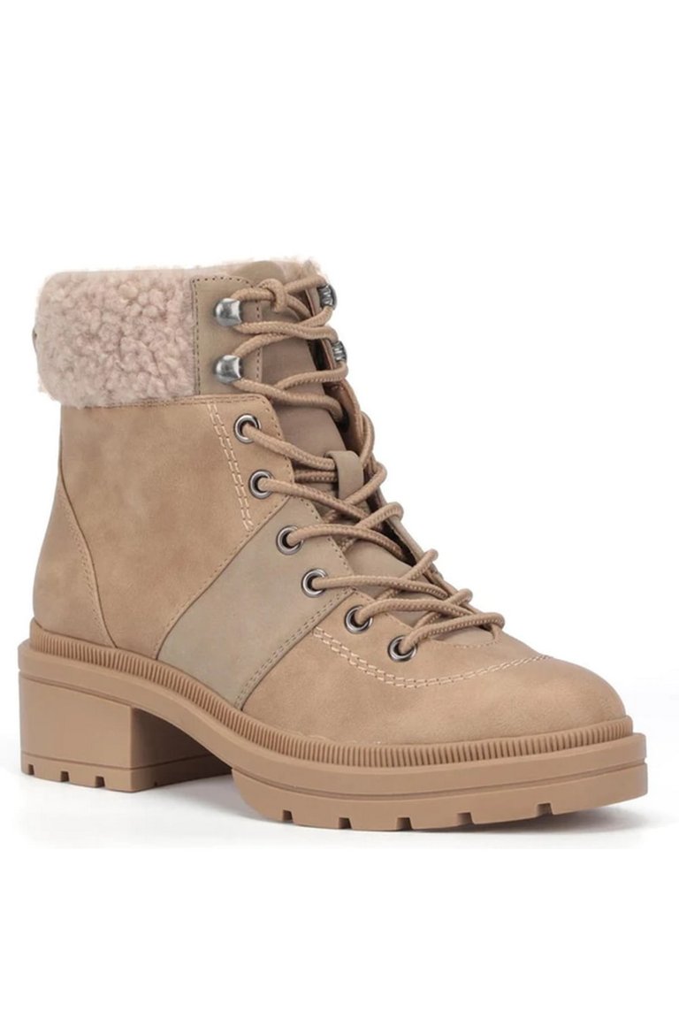 Womens/Ladies Icy Ankle Boots - Taupe - Taupe