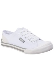 Womens/Ladies Jazzin Canvas Lace Up Shoe (White) - White