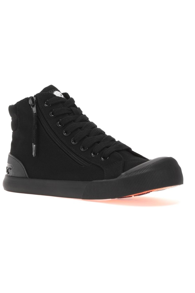 Womens/Ladies Jazzin Hi 12A Cotton Canvas Shoes - Black