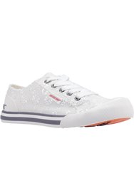 Womens/Ladies Jazzin Hi Palmetto Cotton Shoes (White) - White