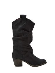 Womens/Ladies Sidestep Mid-Calf Western Boot (Black) - Black