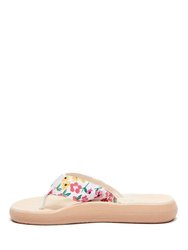 Womens/Ladies Spotlight Margate Flip Flops (White/Yellow/Pink)