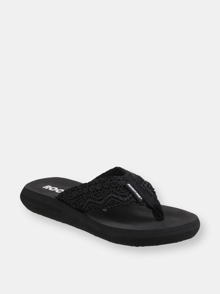 Womens/Ladies Spotlight Slip On Sandals (Black) - Black