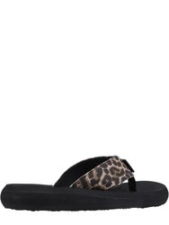 Womens/Ladies Spotlight Tampa Flip Flops (Black/Brown)