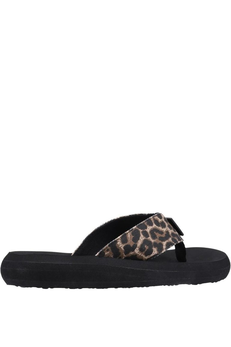 Womens/Ladies Spotlight Tampa Flip Flops (Black/Brown)