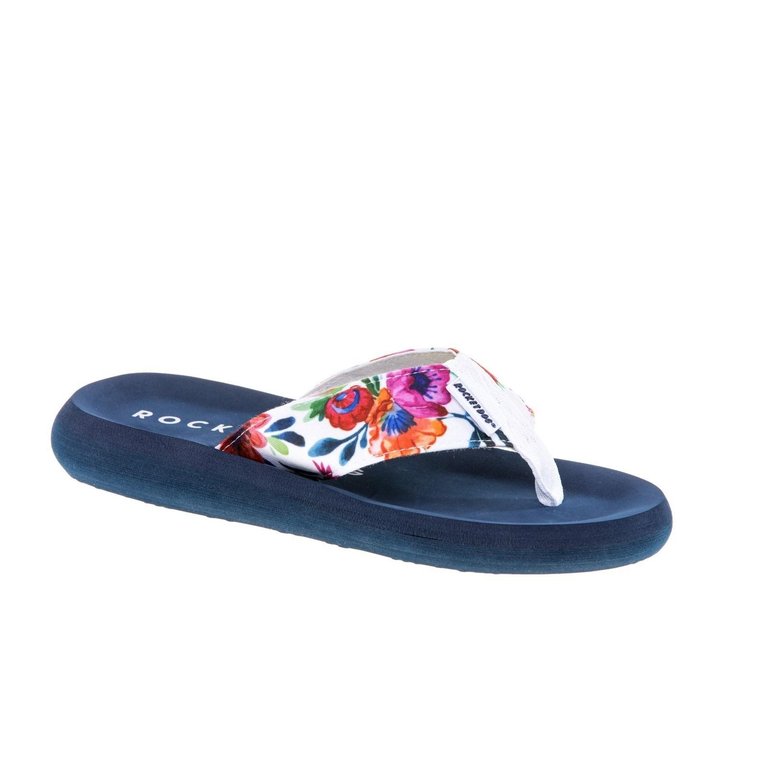 Womens/Ladies Spotlight Winny Flip Flop (White/Navy) - White/Navy