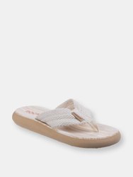 Womens/Ladies Sunset Slip On Sandals (Double Cream) - Double Cream